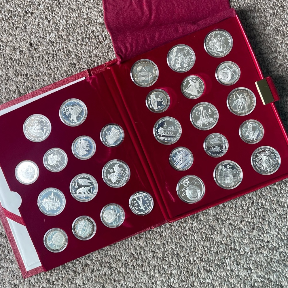 1980 Russian Olympic silver commemorative coin set.